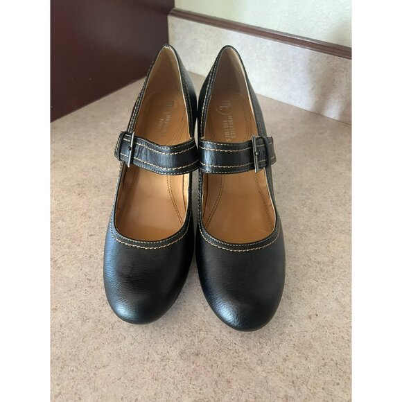 Mootsie Tootsie Moartstars Black Leather Mary Jane Heels 3" Heel Size 8M Comfort - Picture 4 of 9